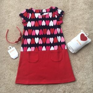 Gymboree Girls Hearts Dress Outfit Sz. 5